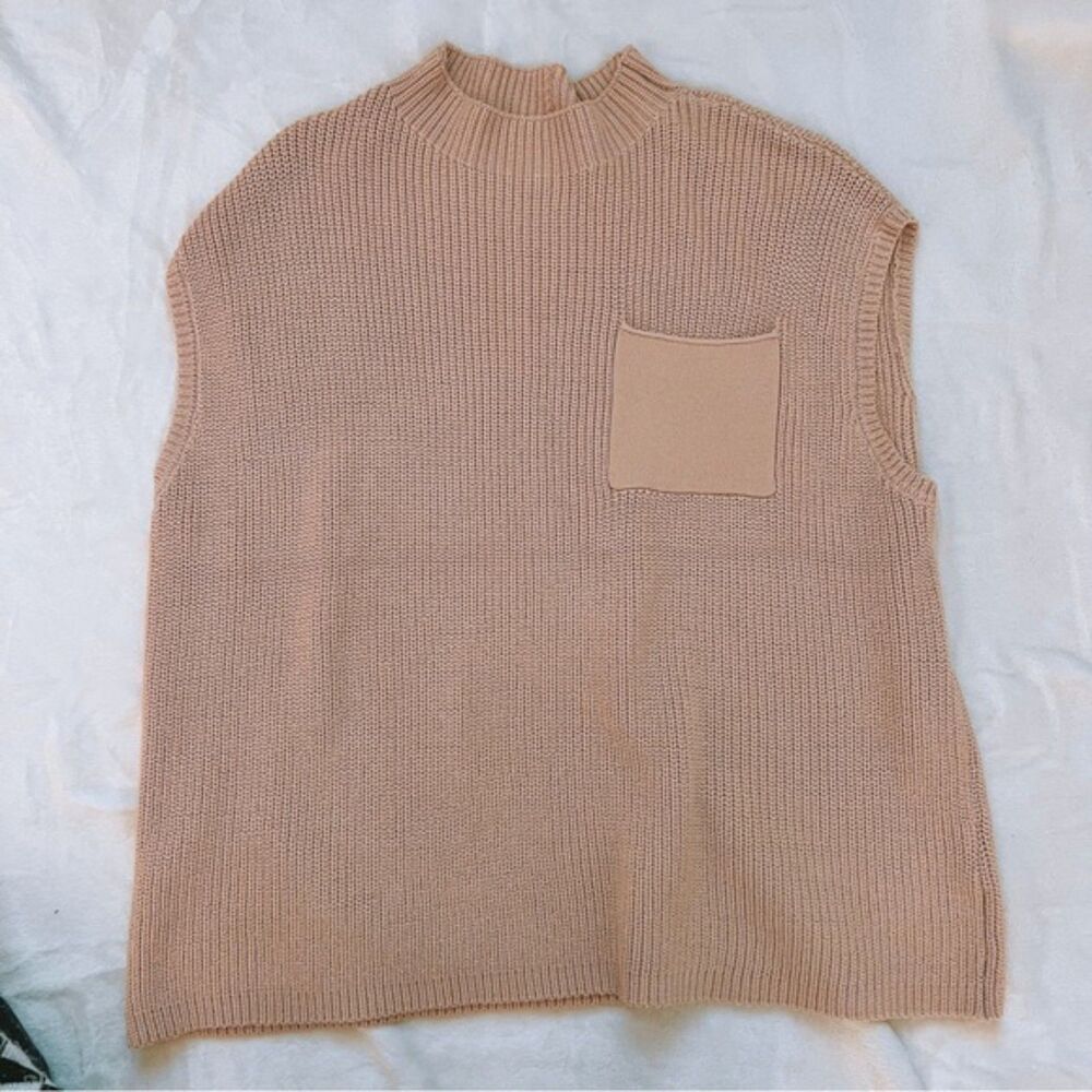beige sweater vest size large worn once